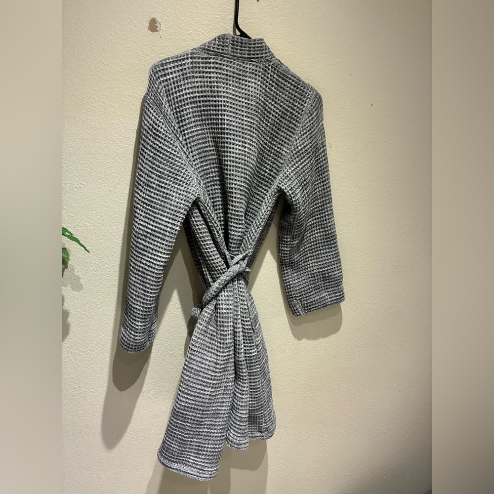 Parachute Waffle Robe in charcoal 100% Turkish Cotton Loungewear - Picture 5 of 5